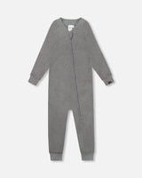One-Piece Thermal Underwear Dark Heather Gray | Deux par Deux | Jenni Kidz