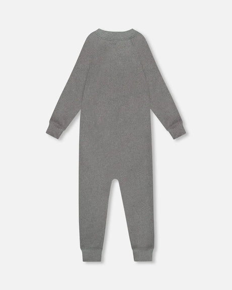 One-Piece Thermal Underwear Dark Heather Gray | Deux par Deux | Jenni Kidz
