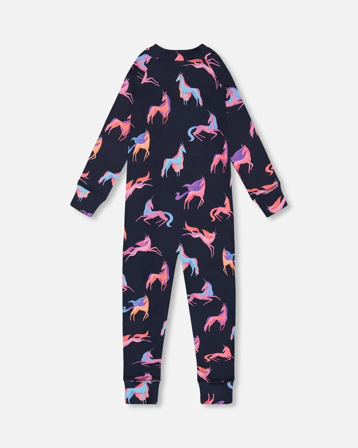 One Piece Thermal Underwear Navy Printed Unicorn | Deux par Deux | Jenni Kidz