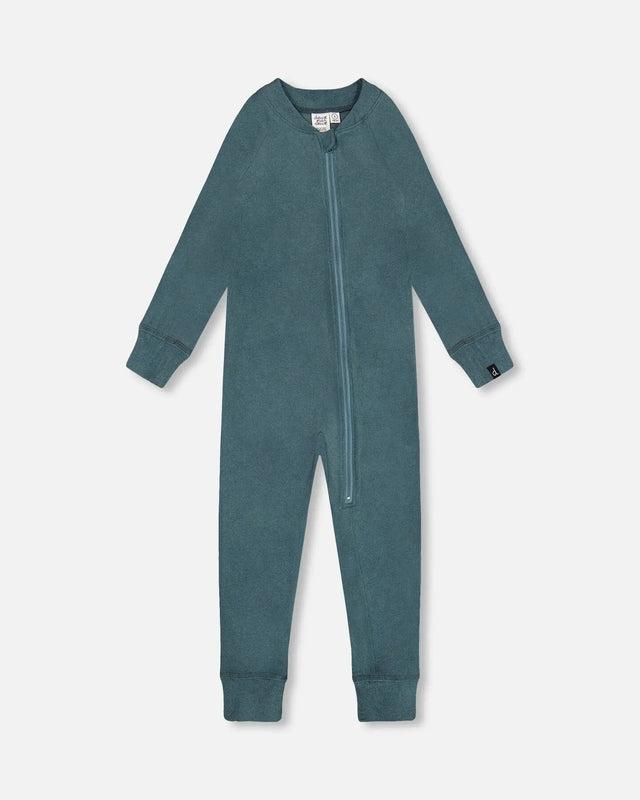 One Piece Thermal Underwear Pine Green | Deux par Deux | Jenni Kidz