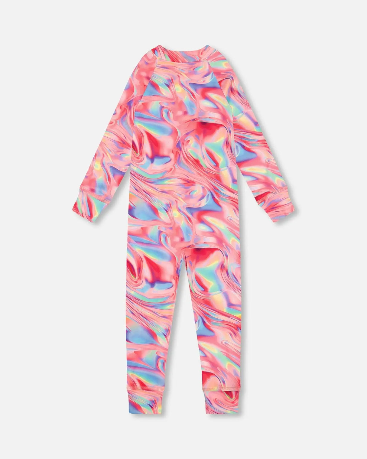 One Piece Thermal Underwear Printed Pink Marble | Deux par Deux | Jenni Kidz