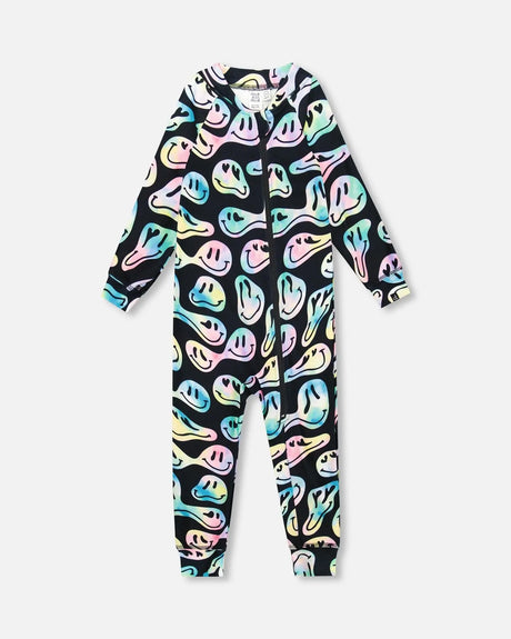 One-Piece Thermal Underwear Smiley Face Girl | Deux par Deux | Jenni Kidz