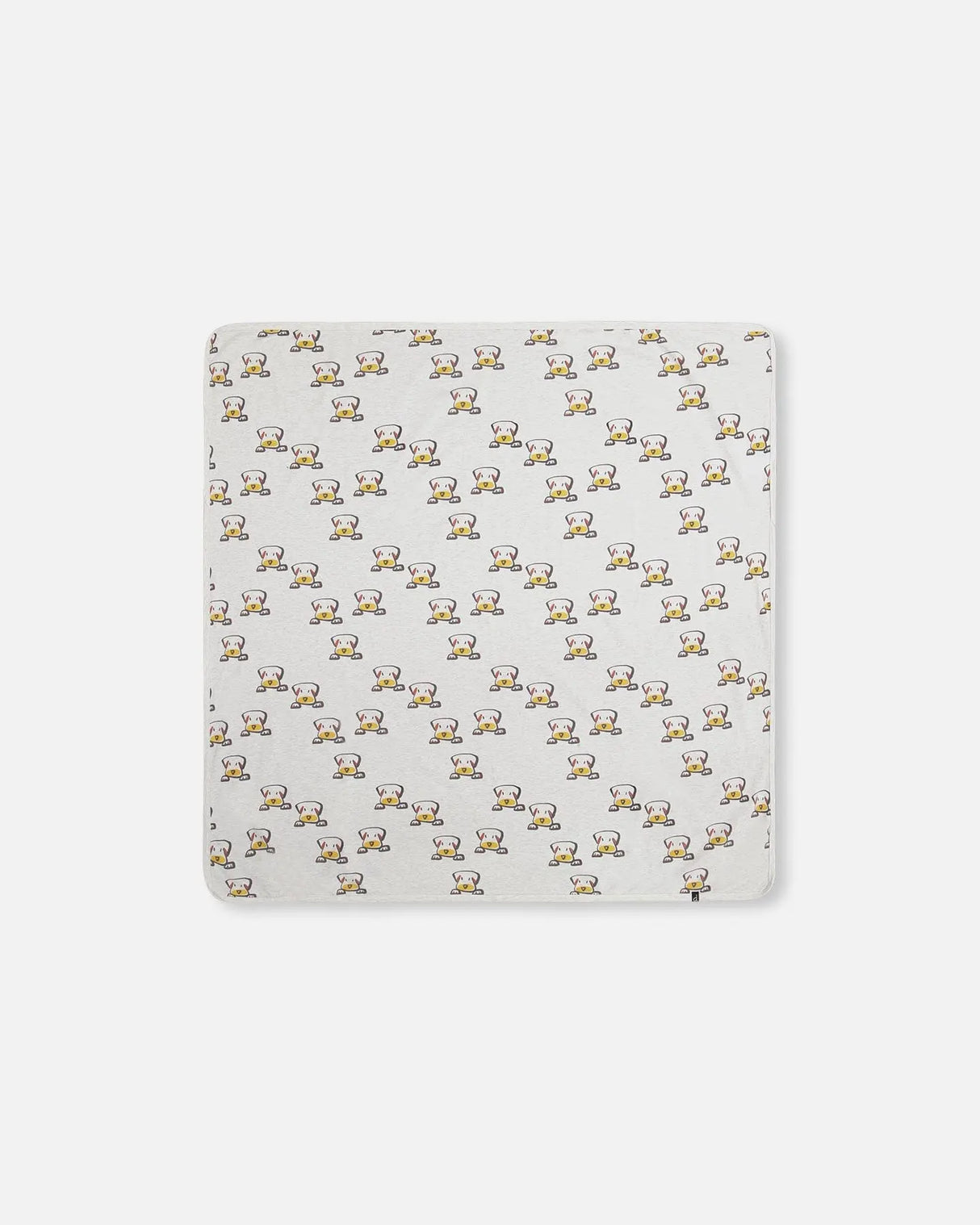 Organic Cotton Blanket Heather Beige With Printed Dog | Deux par Deux | Jenni Kidz