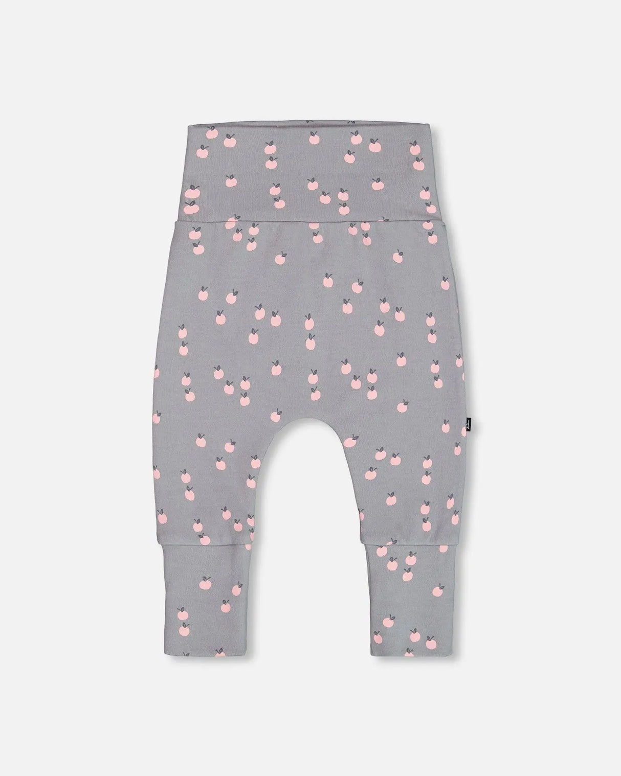 Organic Cotton Evolutive Pant Gray Printed Apples | Deux par Deux | Jenni Kidz