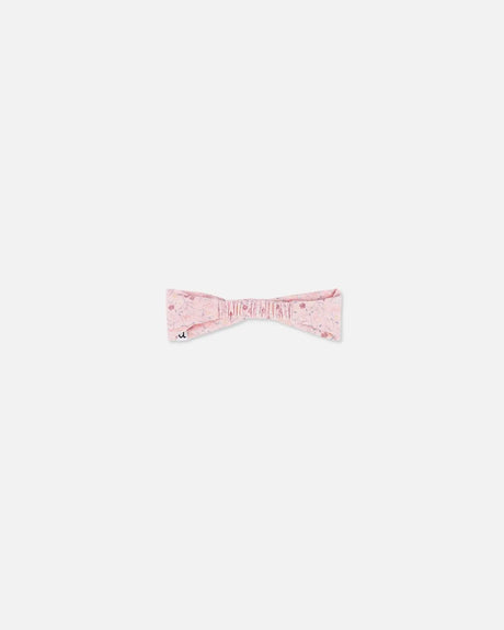 Organic Cotton Headband Printed Pink Small Flower | Deux par Deux | Jenni Kidz