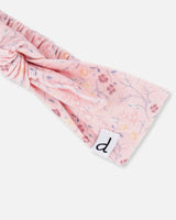 Organic Cotton Headband Printed Pink Small Flower | Deux par Deux | Jenni Kidz