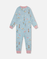 Organic Cotton Interlock One-Piece Pajama Blue Dog Print | Deux par Deux | Jenni Kidz