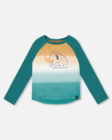 Organic Cotton Jersey Raglan Sleeve T-Shirt Forest Green | Deux par Deux | Jenni Kidz