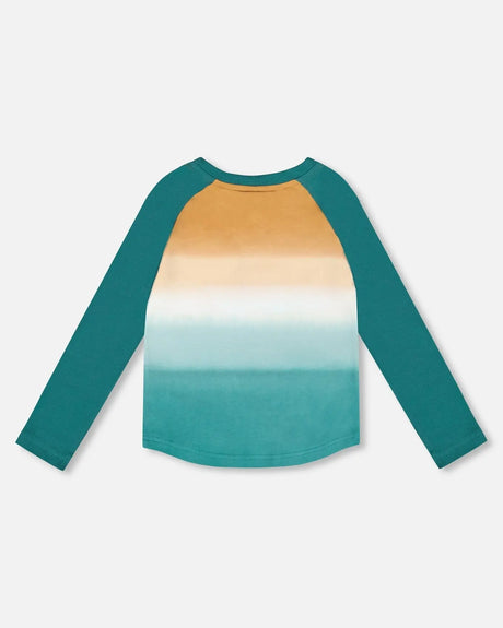 Organic Cotton Jersey Raglan Sleeve T-Shirt Forest Green | Deux par Deux | Jenni Kidz