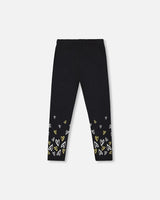 Organic Cotton Leggings Dusty Pink With Hearts Print | Deux par Deux | Jenni Kidz