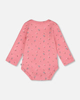 Organic Cotton Long Sleeve Romper Pink Floral | Deux par Deux | Jenni Kidz