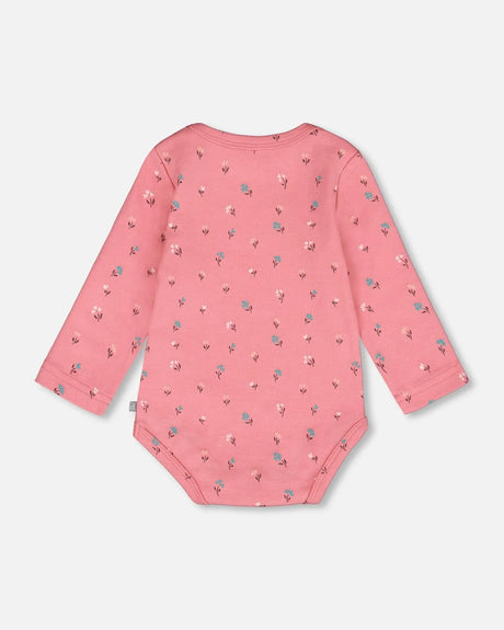 Organic Cotton Long Sleeve Romper Pink Floral | Deux par Deux | Jenni Kidz