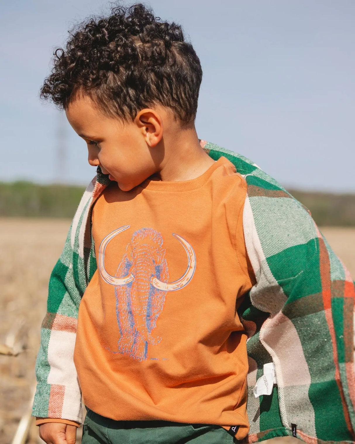 Organic Cotton Long Sleeve T-Shirt Cashew Brown | Deux par Deux | Jenni Kidz