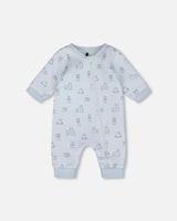 Organic Cotton One-Piece And Baby Romper Blue Bear Print | Deux par Deux | Jenni Kidz