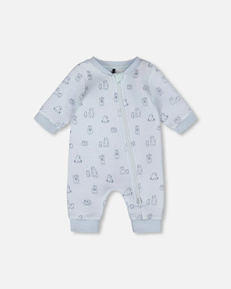 Organic Cotton One-Piece And Baby Romper Blue Bear Print | Deux par Deux | Jenni Kidz