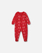 Organic Cotton One Piece Pajama Red Printed Christmas Tree | Deux par Deux | Jenni Kidz