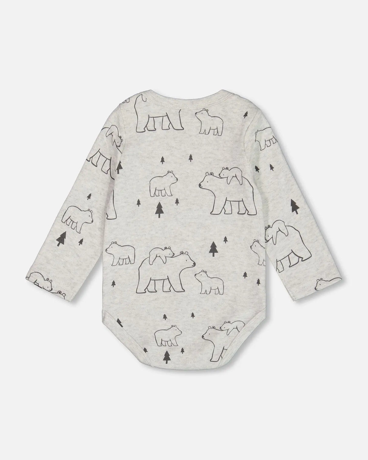 Organic Cotton Onesie Gray Mix Printed Bears' | Deux par Deux | Jenni Kidz