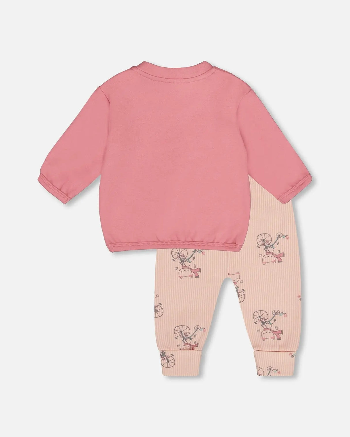 Organic Cotton Pant With Top Set Pink Cat Print | Deux par Deux | Jenni Kidz