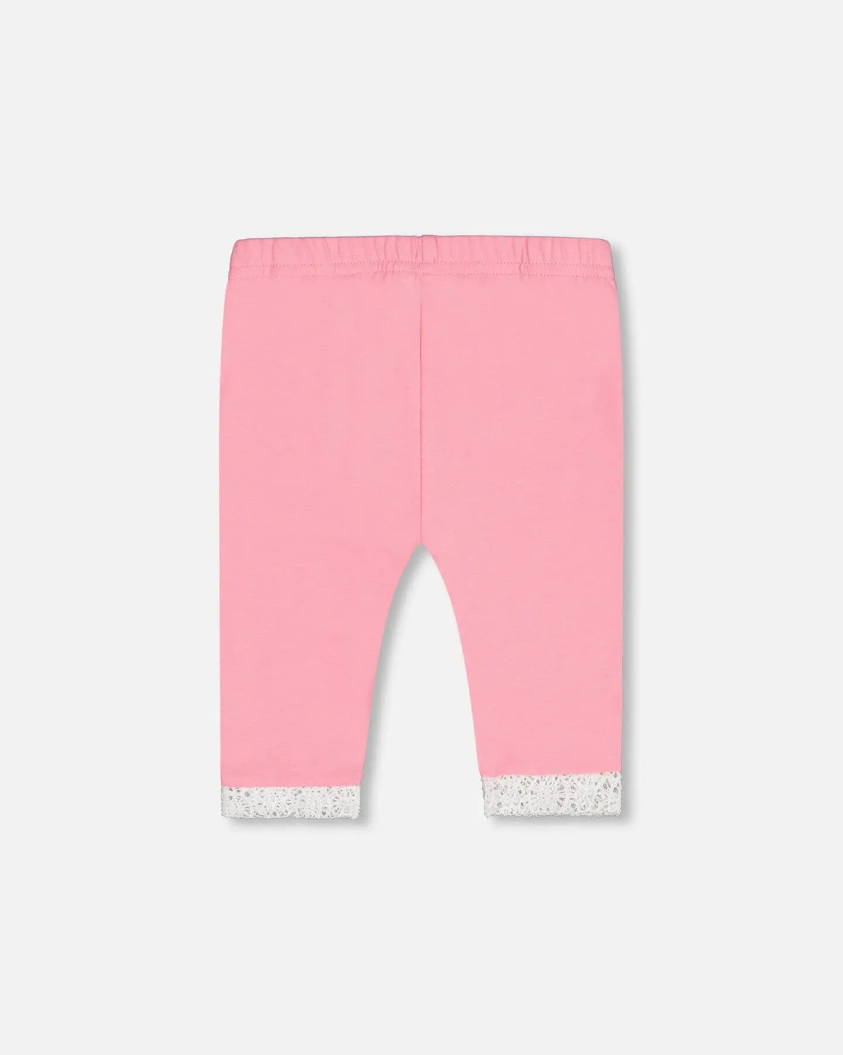 Organic Cotton Short Leggings With Crochet Trim Bubble Gum Pink | Deux par Deux | Jenni Kidz
