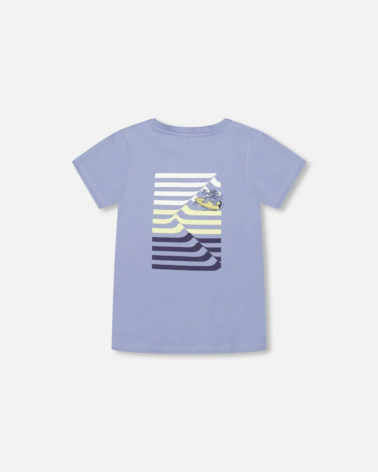 Organic Cotton T-Shirt Blue Printed On Front And Back | Deux par Deux | Jenni Kidz