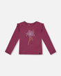 Organic Cotton T-Shirt With Frill Burgundy | Deux par Deux | Jenni Kidz