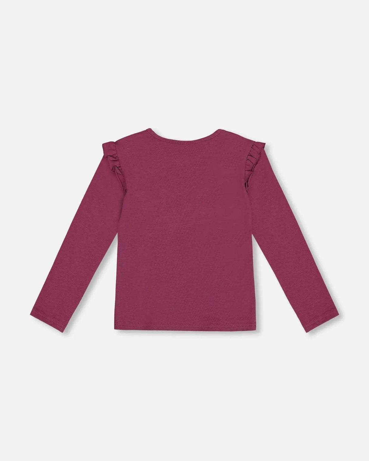 Organic Cotton T-Shirt With Frill Burgundy | Deux par Deux | Jenni Kidz