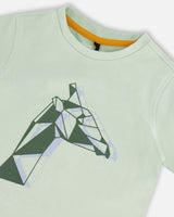 Organic Cotton T-Shirt With Print Mint | Deux par Deux | Jenni Kidz