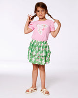 Organic Cotton Tee With Puff Sleeve Candy Pink | Deux par Deux | Jenni Kidz