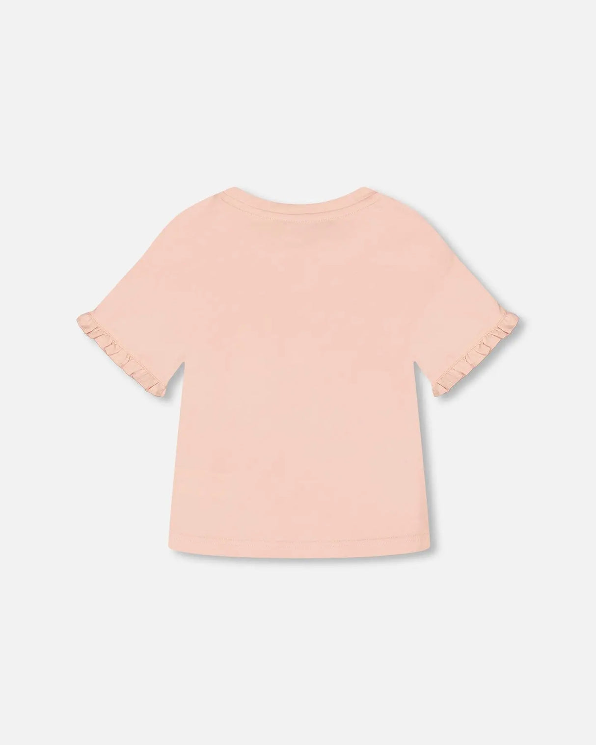Organic Cotton Top With Print And Frills Blush Pink | Deux par Deux | Jenni Kidz