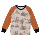 Organic Cotton Two Piece Forest Printed Pajama Set | DEUX PAR DEUX | DEUX PAR DEUX | Jenni Kidz