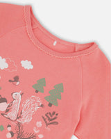 Organic Cotton Two Piece Pajama Set Beige Mix Printed Squirrel | Deux par Deux | Jenni Kidz