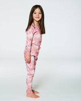 Organic Cotton Two Piece Pajama Set Old Pink Printed Roses | Deux par Deux | Jenni Kidz