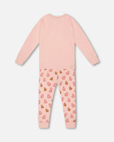 Organic Cotton Two Piece Pajama Set Pink Christmas Cookies | Deux par Deux | Jenni Kidz