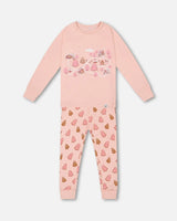 Organic Cotton Two Piece Pajama Set Pink Christmas Cookies | Deux par Deux | Jenni Kidz