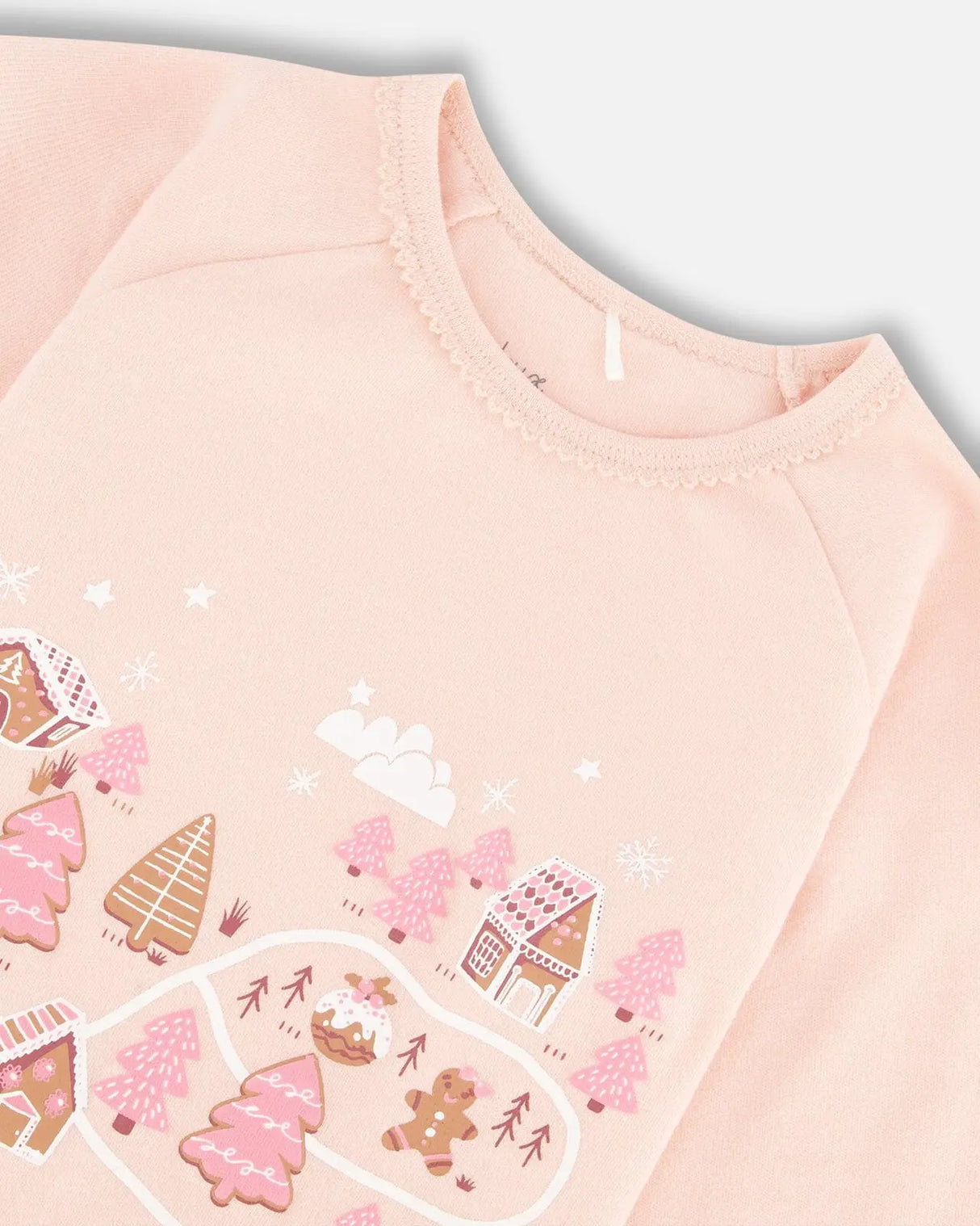 Organic Cotton Two Piece Pajama Set Pink Christmas Cookies | Deux par Deux | Jenni Kidz