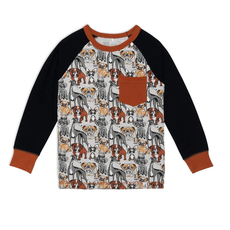 Organic Cotton Two Piece Pajama Set With Dog Print | DEUX PAR DEUX | DEUX PAR DEUX | Jenni Kidz