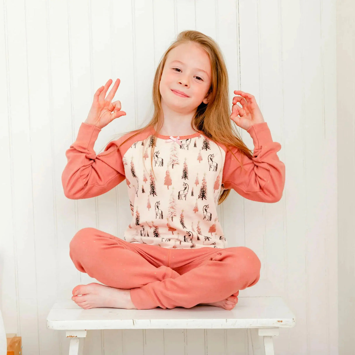 Organic Cotton Two Piece Unicorn Printed Pajama Set | DEUX PAR DEUX | DEUX PAR DEUX | Jenni Kidz