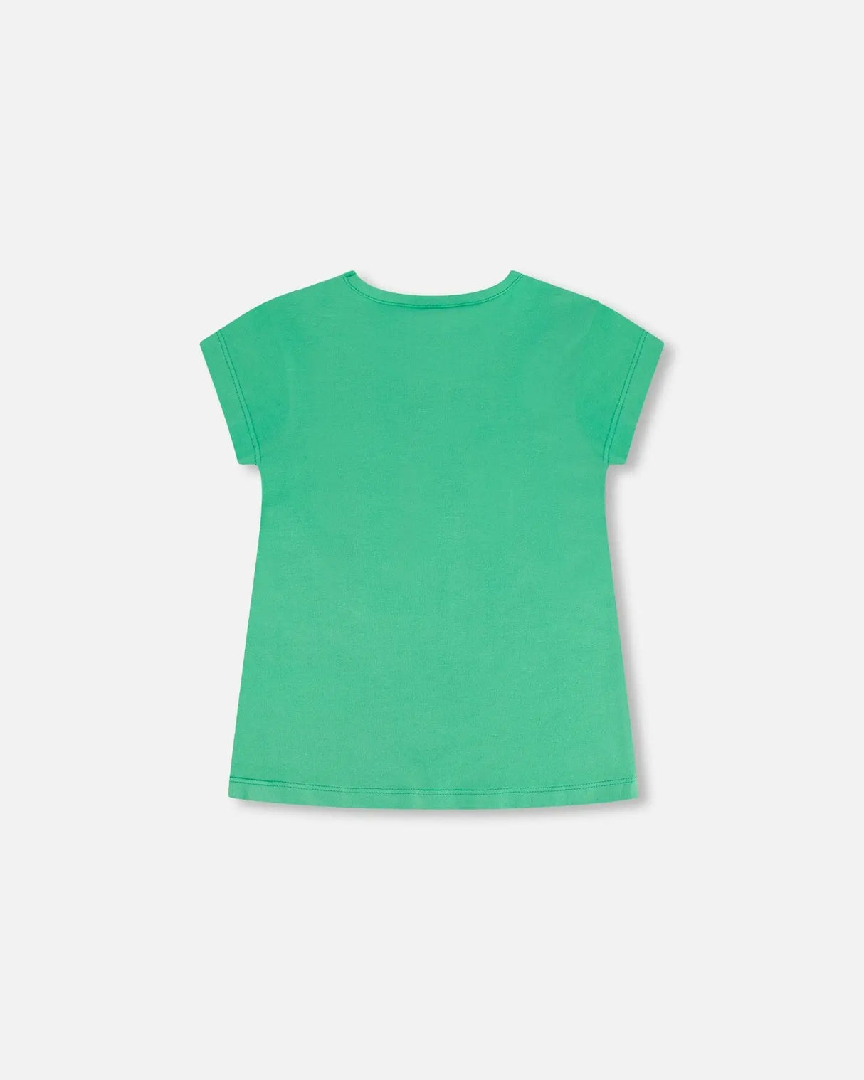Organic Jersey Top With Print And Sequins Spring Green | Deux par Deux | Jenni Kidz