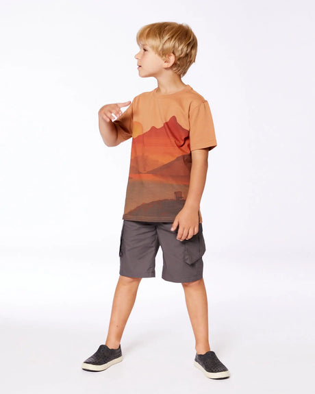 Parachute Cargo Pocket Shorts Dark Gray | Deux par Deux | Jenni Kidz