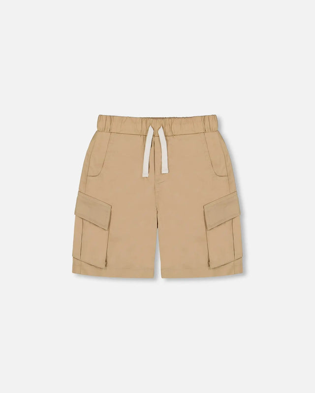 Parachute Cargo Pocket Shorts Light Beige | Deux par Deux | Jenni Kidz