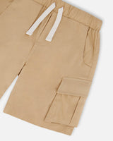 Parachute Cargo Pocket Shorts Light Beige | Deux par Deux | Jenni Kidz