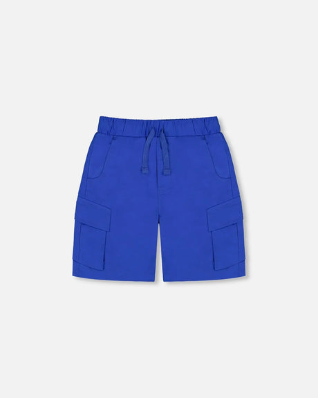 Parachute Cargo Pocket Shorts Royal Blue | Deux par Deux | Jenni Kidz