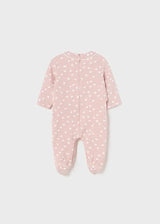 Patterned Quilted Bear footie Onesie - Baby Rose | Mayoral | Mayoral | Jenni Kidz