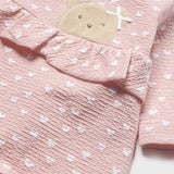 Patterned Quilted Bear footie Onesie - Baby Rose | Mayoral | Mayoral | Jenni Kidz