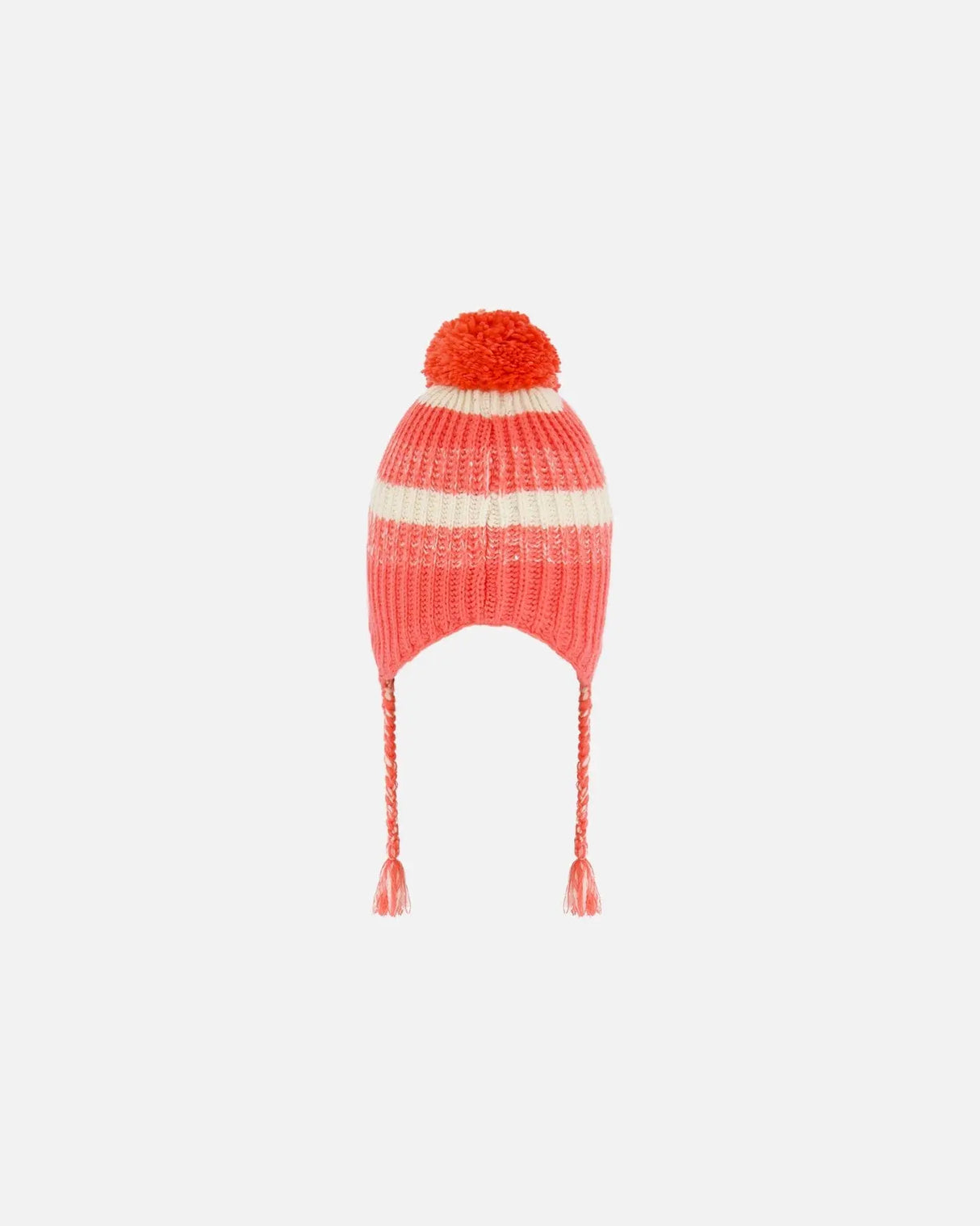 Peruvian Knit Hat Coral And White | Deux par Deux | Jenni Kidz