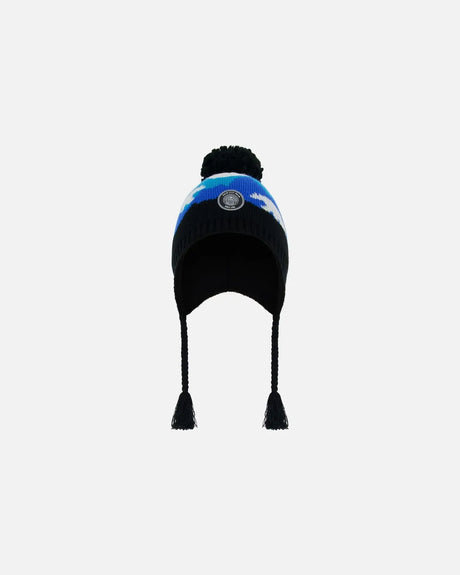 Peruvian Knit Hat Royal Blue Bears And Black | Deux par Deux | Jenni Kidz