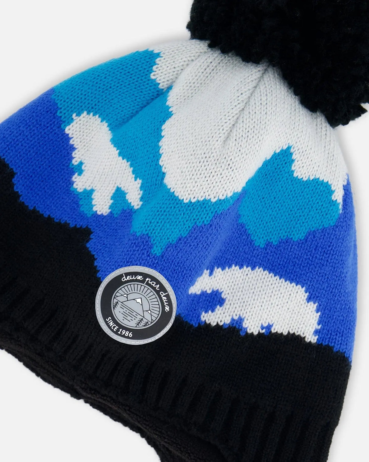 Peruvian Knit Hat Royal Blue Bears And Black | Deux par Deux | Jenni Kidz