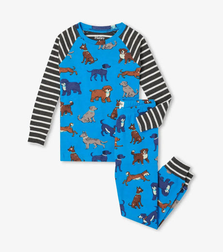 Playful Puppies Organic Cotton Raglan Kids Pajama Set | Hatley | Hatley | Jenni Kidz