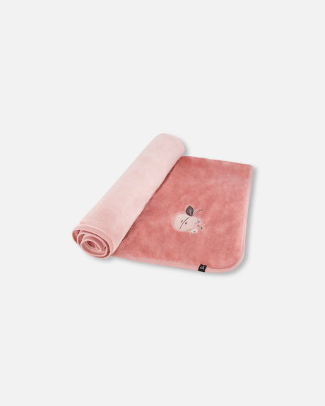 Plush Blanket With Embroidery Light Pink | Deux par Deux | Jenni Kidz