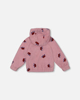 Plush Hoodie Mauve With Crown Pattern | Deux par Deux | Jenni Kidz